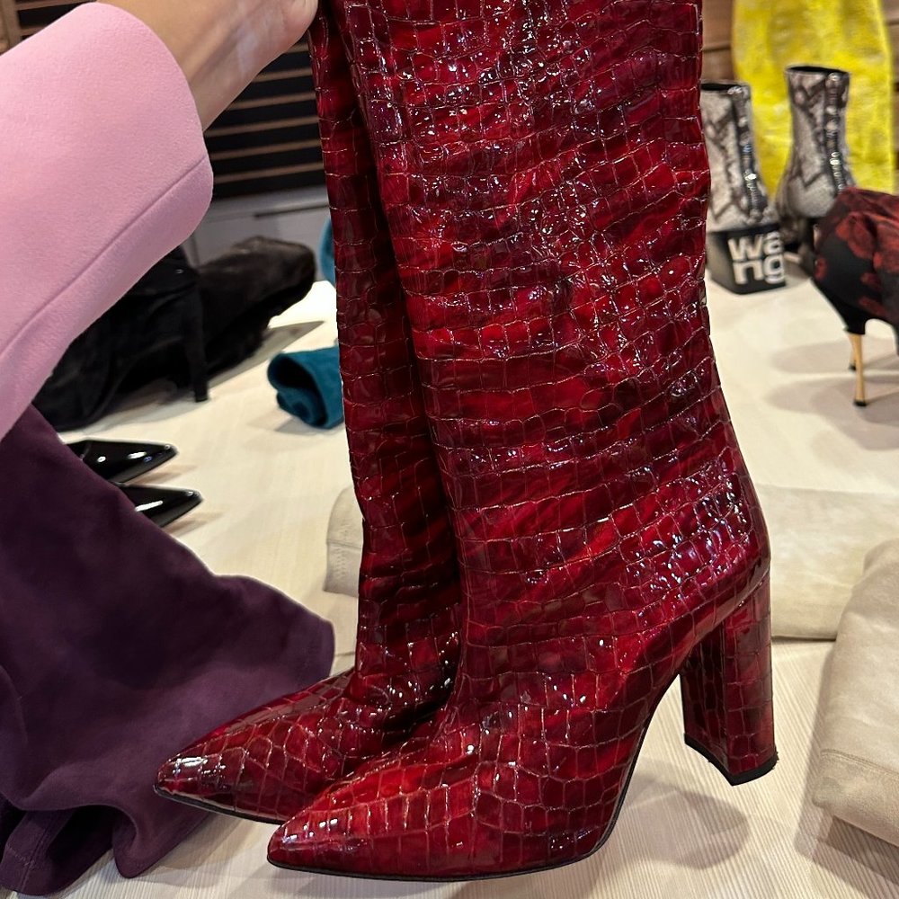 PARIS TEXAS Python Embossed Boots size 39